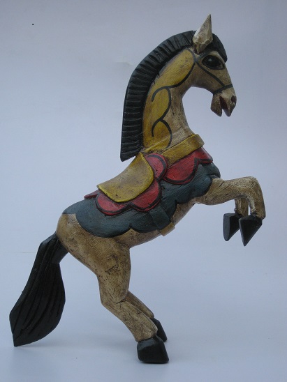 CARVED HORSES / Carved horse 23 inch tall handpainted / This beautiful horse was hand carved and hand painted by a skillful artisan in the state of Guanajuato in Mexico, and will be a great decoration for your house or your office.